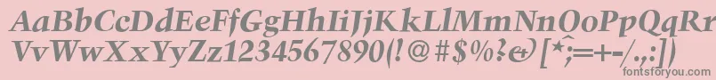 TroubadourBolditalic-Schriftart – Graue Schriften auf rosa Hintergrund