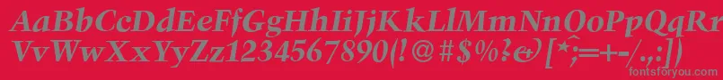 TroubadourBolditalic Font – Gray Fonts on Red Background