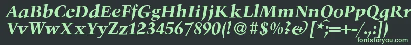 フォントTroubadourBolditalic – 黒い背景に緑の文字