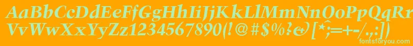 TroubadourBolditalic Font – Green Fonts on Orange Background