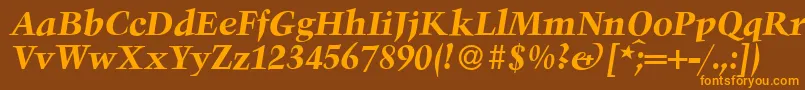 TroubadourBolditalic Font – Orange Fonts on Brown Background