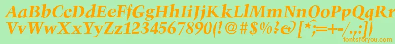 TroubadourBolditalic Font – Orange Fonts on Green Background