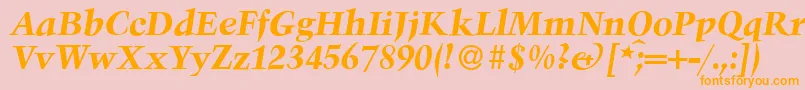 TroubadourBolditalic Font – Orange Fonts on Pink Background