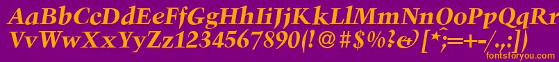 TroubadourBolditalic Font – Orange Fonts on Purple Background