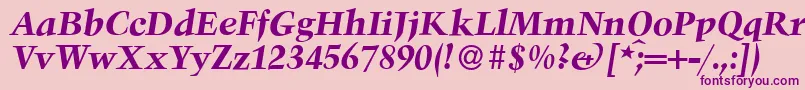 TroubadourBolditalic Font – Purple Fonts on Pink Background