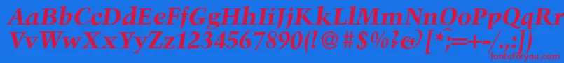 フォントTroubadourBolditalic – 赤い文字の青い背景