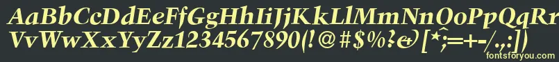 TroubadourBolditalic Font – Yellow Fonts on Black Background