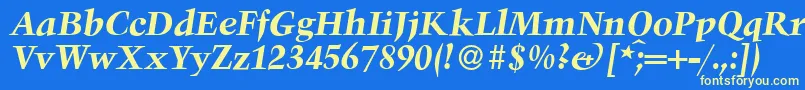 フォントTroubadourBolditalic – 黄色の文字、青い背景