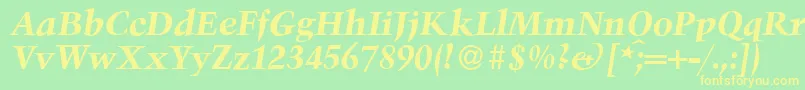 TroubadourBolditalic Font – Yellow Fonts on Green Background