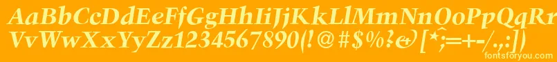 TroubadourBolditalic Font – Yellow Fonts on Orange Background