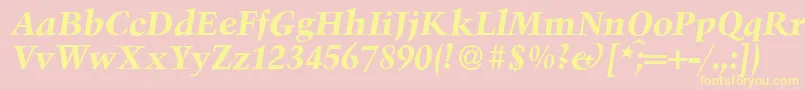TroubadourBolditalic Font – Yellow Fonts on Pink Background