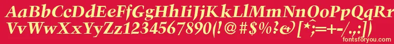 TroubadourBolditalic Font – Yellow Fonts on Red Background