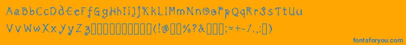 TricktreatsleepRegularRegular-Schriftart – Blaue Schriften auf orangefarbenem Hintergrund