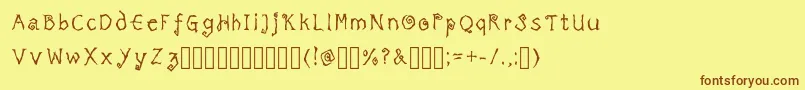 TricktreatsleepRegularRegular Font – Brown Fonts on Yellow Background