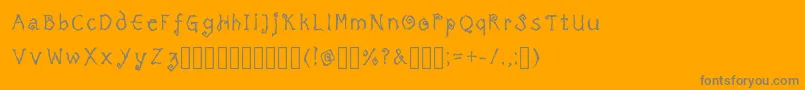 TricktreatsleepRegularRegular-Schriftart – Graue Schriften auf orangefarbenem Hintergrund