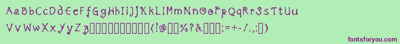 TricktreatsleepRegularRegular Font – Purple Fonts on Green Background