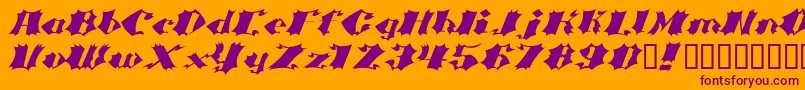 CrashBold-fontti – violetit fontit oranssilla taustalla