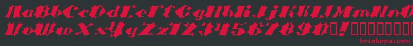 フォントCrashBold – 黒い背景に赤い文字