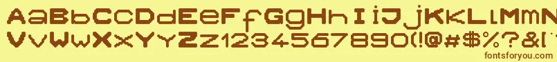 Clouds Font – Brown Fonts on Yellow Background