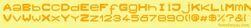 Fonte Clouds – fontes laranjas em um fundo amarelo