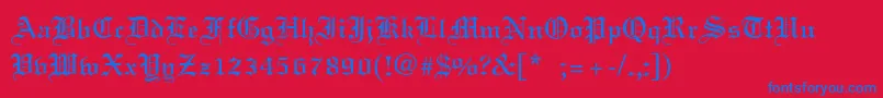 LinotextLight Font – Blue Fonts on Red Background