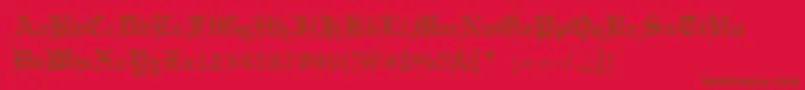LinotextLight Font – Brown Fonts on Red Background