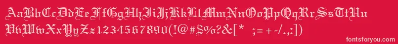 LinotextLight-Schriftart – Rosa Schriften auf rotem Hintergrund