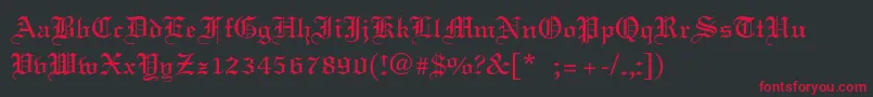LinotextLight-Schriftart – Rote Schriften auf schwarzem Hintergrund