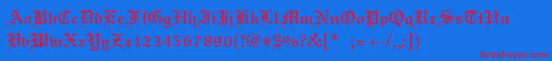 LinotextLight Font – Red Fonts on Blue Background