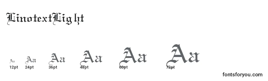 Размеры шрифта LinotextLight