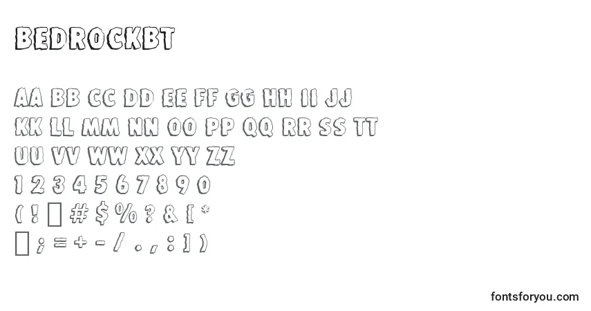 Czcionka BedrockBt – alfabet, cyfry, specjalne znaki