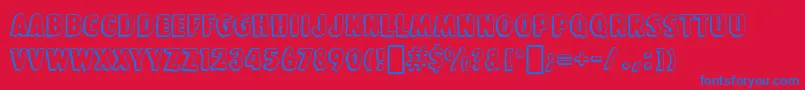 フォントBedrockBt – 赤い背景に青い文字