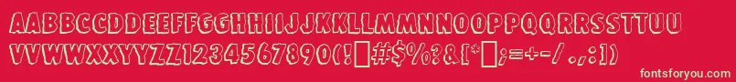 フォントBedrockBt – 赤い背景に緑の文字