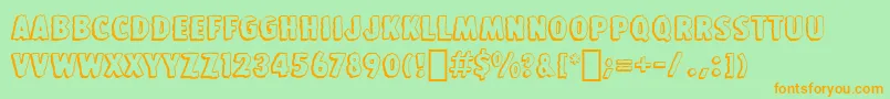 BedrockBt Font – Orange Fonts on Green Background