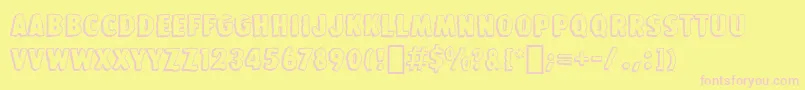 BedrockBt Font – Pink Fonts on Yellow Background