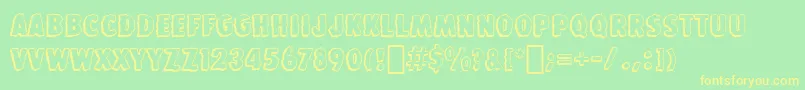 BedrockBt Font – Yellow Fonts on Green Background