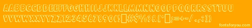 BedrockBt Font – Yellow Fonts on Orange Background
