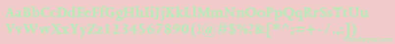 JoannaMtBold Font – Green Fonts on Pink Background