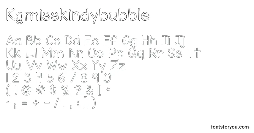Шрифт Kgmisskindybubble – алфавит, цифры, специальные символы