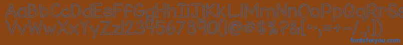 Kgmisskindybubble Font – Blue Fonts on Brown Background