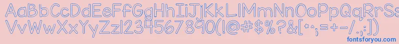 Kgmisskindybubble Font – Blue Fonts on Pink Background