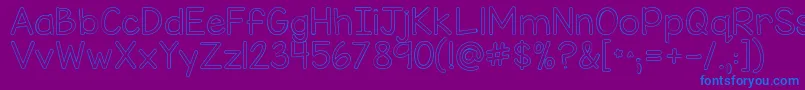 Kgmisskindybubble Font – Blue Fonts on Purple Background