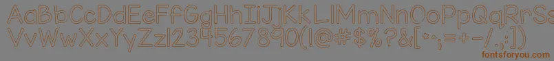 Kgmisskindybubble Font – Brown Fonts on Gray Background