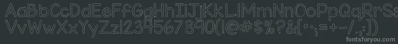 フォントKgmisskindybubble – 黒い背景に灰色の文字