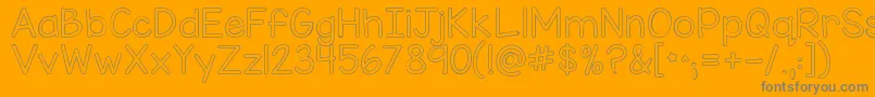 Kgmisskindybubble-Schriftart – Graue Schriften auf orangefarbenem Hintergrund