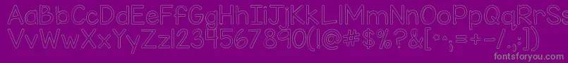Kgmisskindybubble-Schriftart – Graue Schriften auf violettem Hintergrund