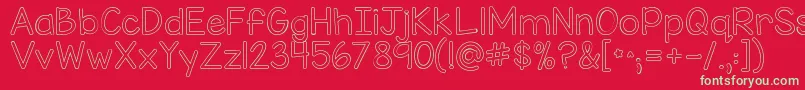 Kgmisskindybubble Font – Green Fonts on Red Background