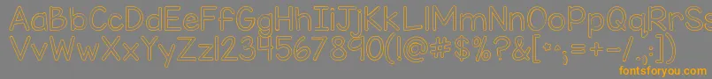 Kgmisskindybubble-Schriftart – Orangefarbene Schriften auf grauem Hintergrund