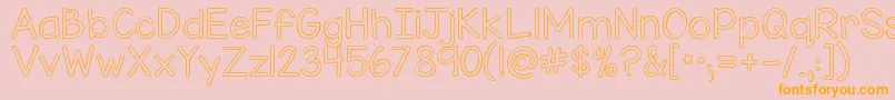 Kgmisskindybubble-Schriftart – Orangefarbene Schriften auf rosa Hintergrund