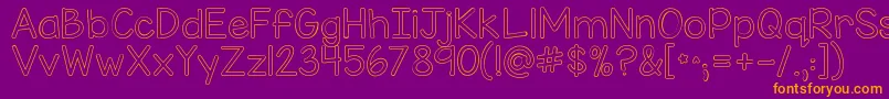 Kgmisskindybubble Font – Orange Fonts on Purple Background